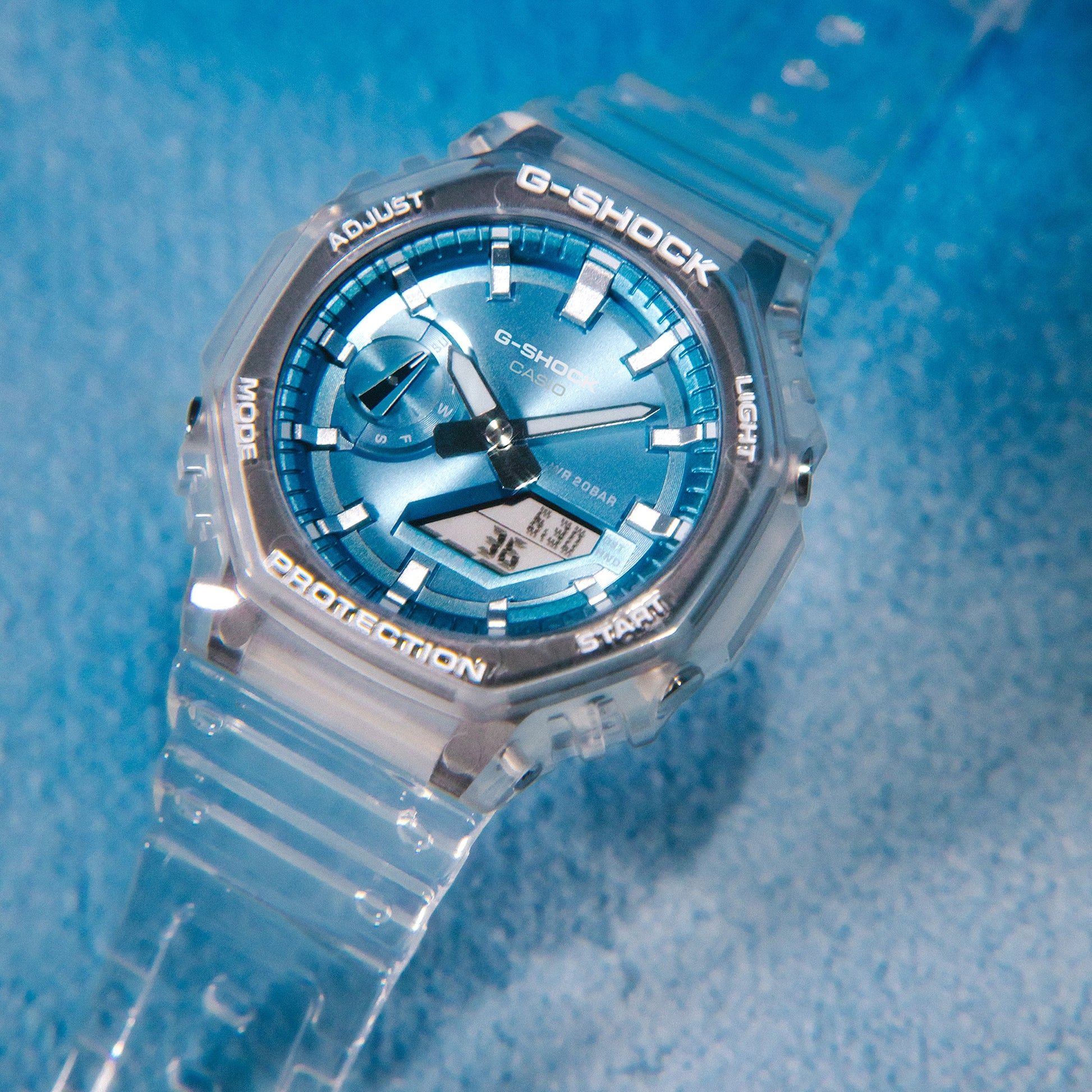 Casio G-Shock Classic GA-2100BM-7A2ER Herrenuhr • Transluzentes Resin-Design • 20 bar wasserdicht, Bild 5