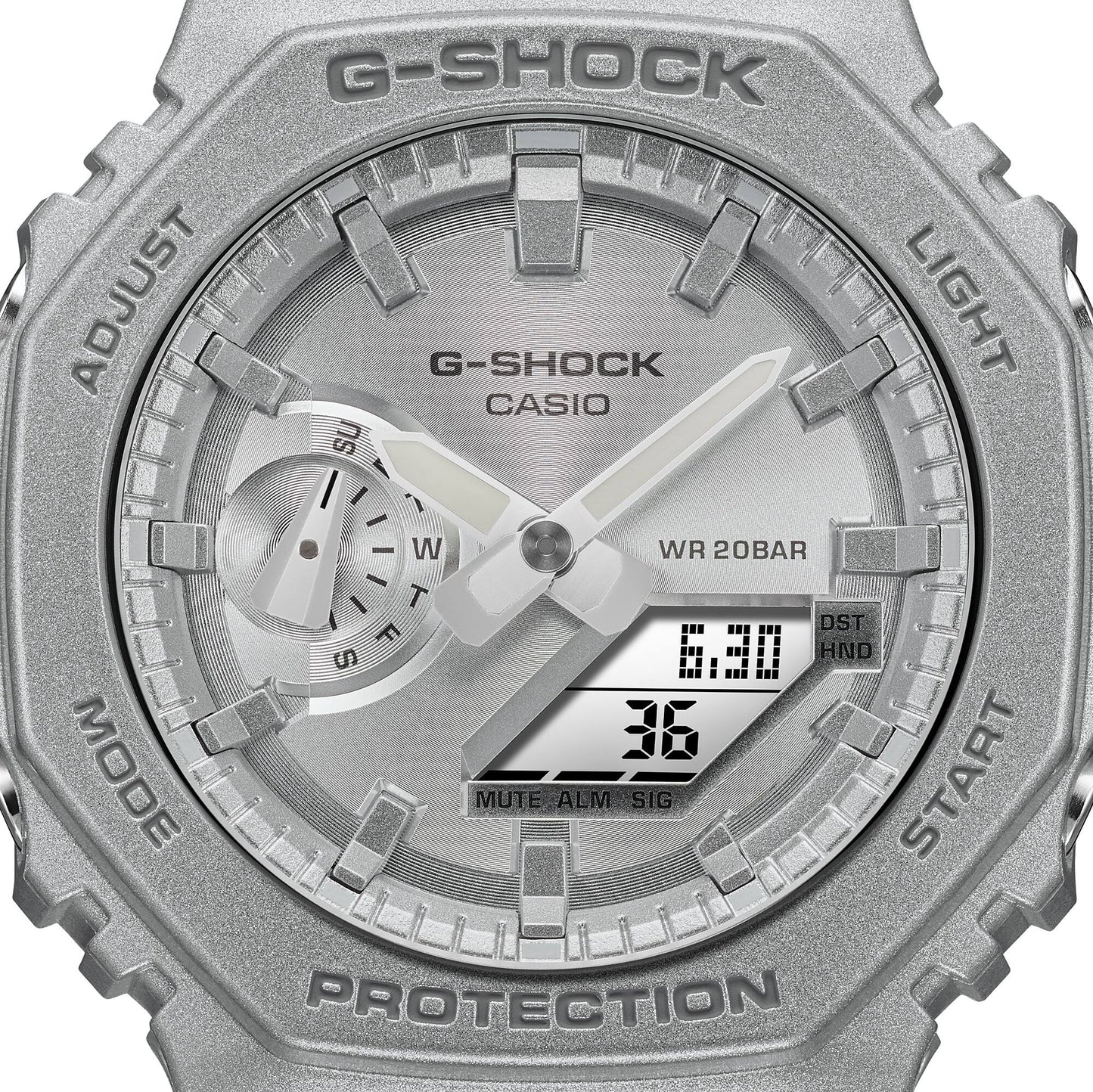 Casio GA-2100FF-8AER G-Shock Classic Herrenuhr Silbermetallic • Carbon Core Guard • Stoßfest & 20 bar, Bild 4