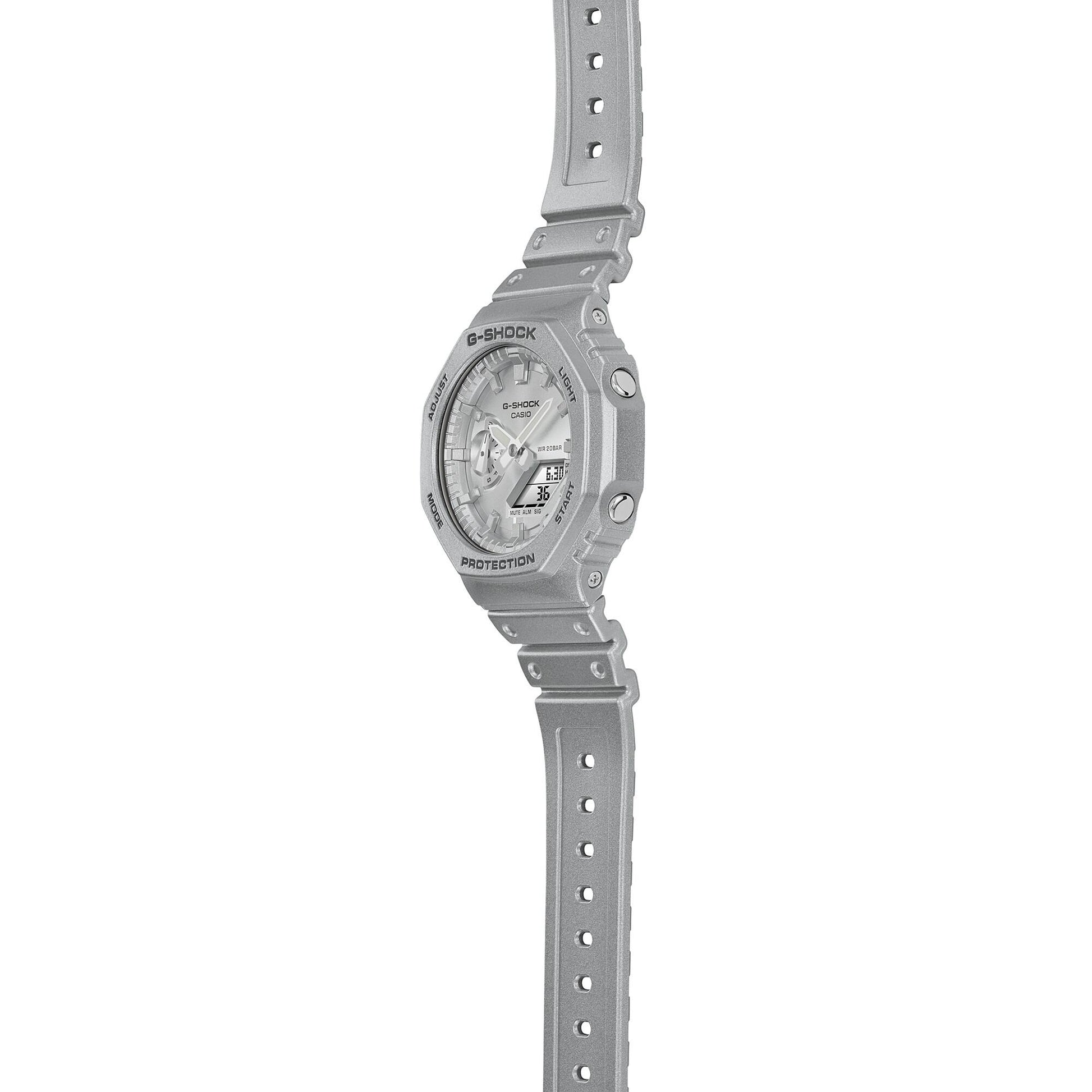 Casio GA-2100FF-8AER G-Shock Classic Herrenuhr Silbermetallic • Carbon Core Guard • Stoßfest & 20 bar, Bild 5