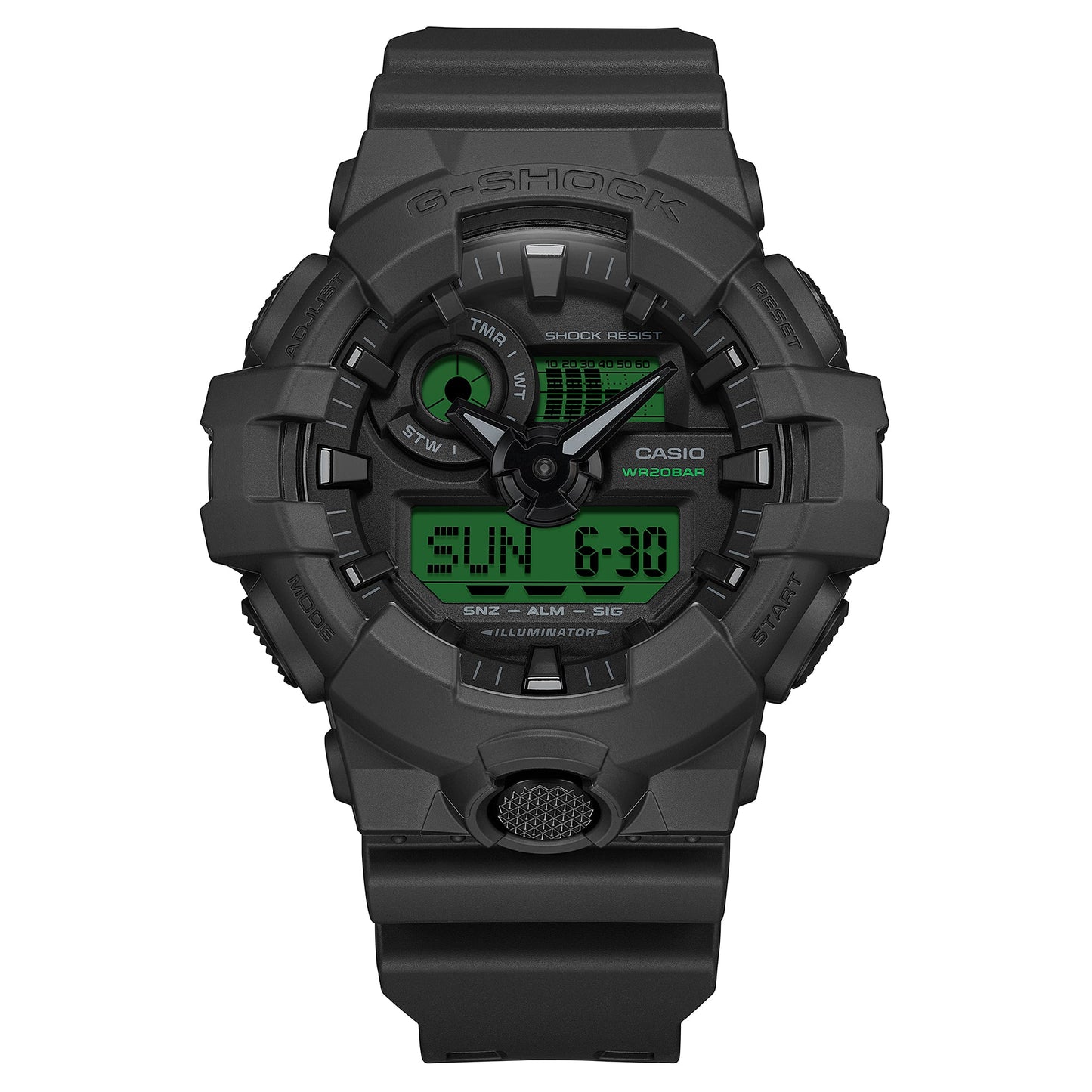 Casio G-Shock GA-700BEG-1AER Herrenuhr Schwarz-Elektrogrün • Analog-Digital • 20 bar wasserdicht, Bild 4