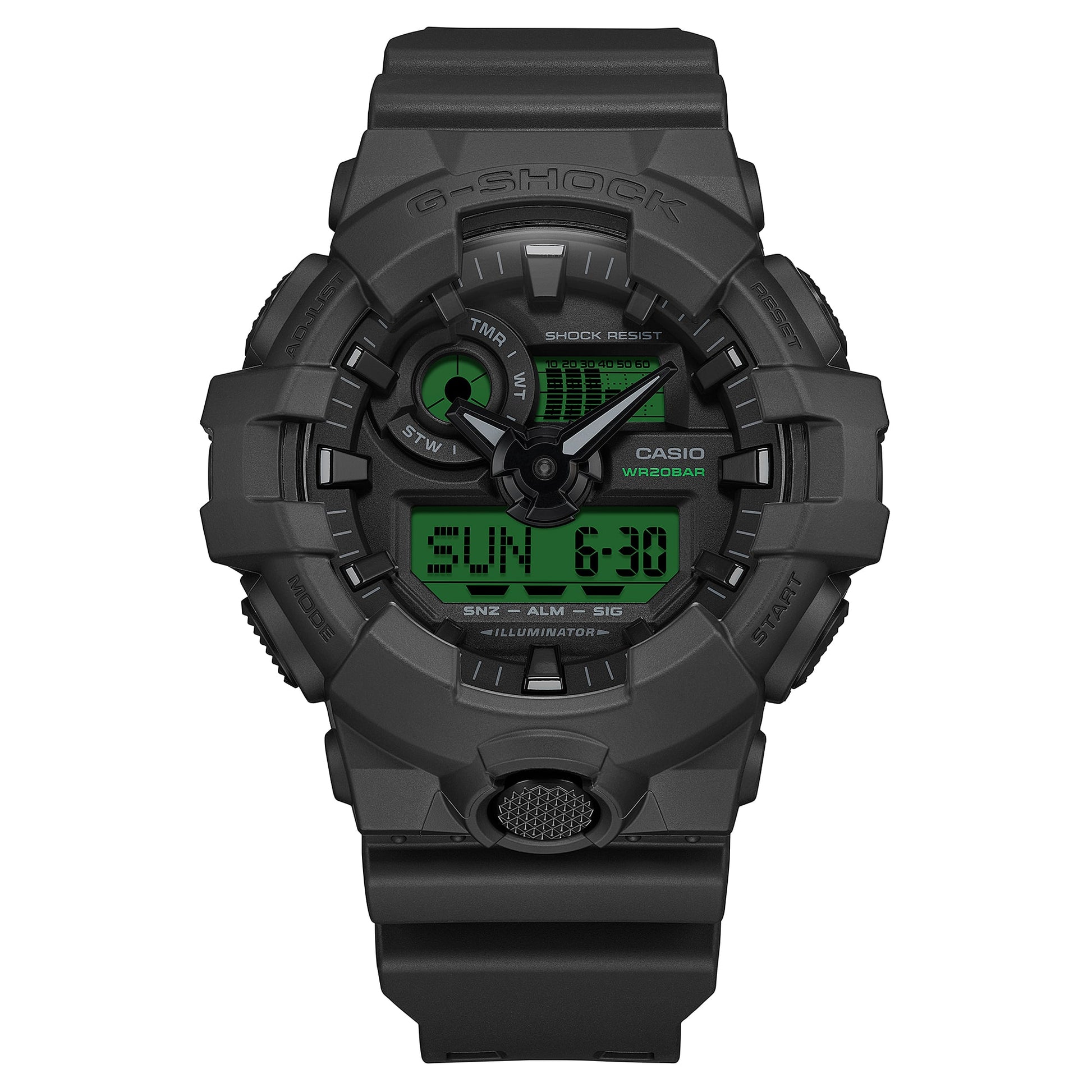 Casio G-Shock GA-700BEG-1AER Herrenuhr Schwarz-Elektrogrün • Analog-Digital • 20 bar wasserdicht, Bild 4