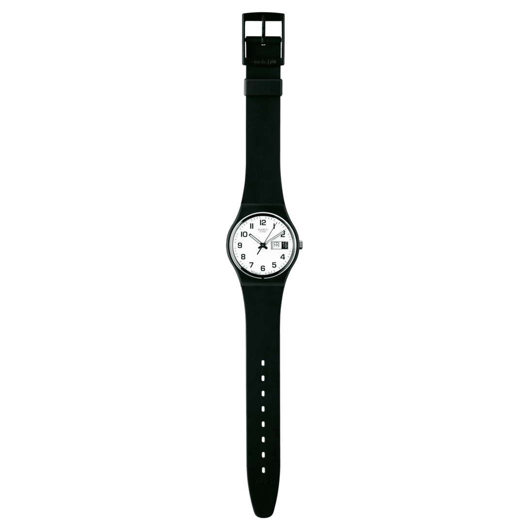 Swatch Originals GB743-S26 Once Again Armbanduhr Schwarz • Tag-Datum-Fenster bei 3 Uhr • Bio-sourced Armband, Bild 4