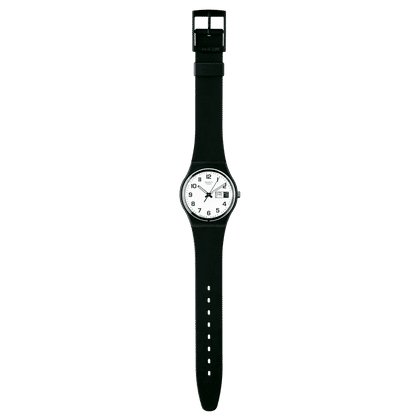 Swatch Originals GB743-S26 Once Again Armbanduhr Schwarz • Tag-Datum-Fenster bei 3 Uhr • Bio-sourced Armband, Bild 4