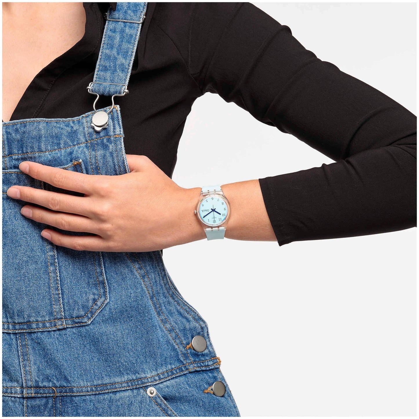 Swatch Originals GE713 Damen Armbanduhr Hellblau • Swatch Solar Spectrum Glas • Leichtes Silikonarmband, Bild 2
