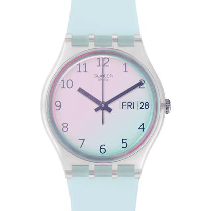 Swatch Originals GE713 Damen Armbanduhr Hellblau • Swatch Solar Spectrum Glas • Leichtes Silikonarmband, Bild 3