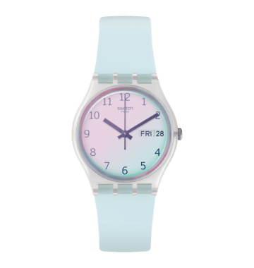 Swatch Originals GE713 Damen Armbanduhr Hellblau • Swatch Solar Spectrum Glas • Leichtes Silikonarmband, Bild 8