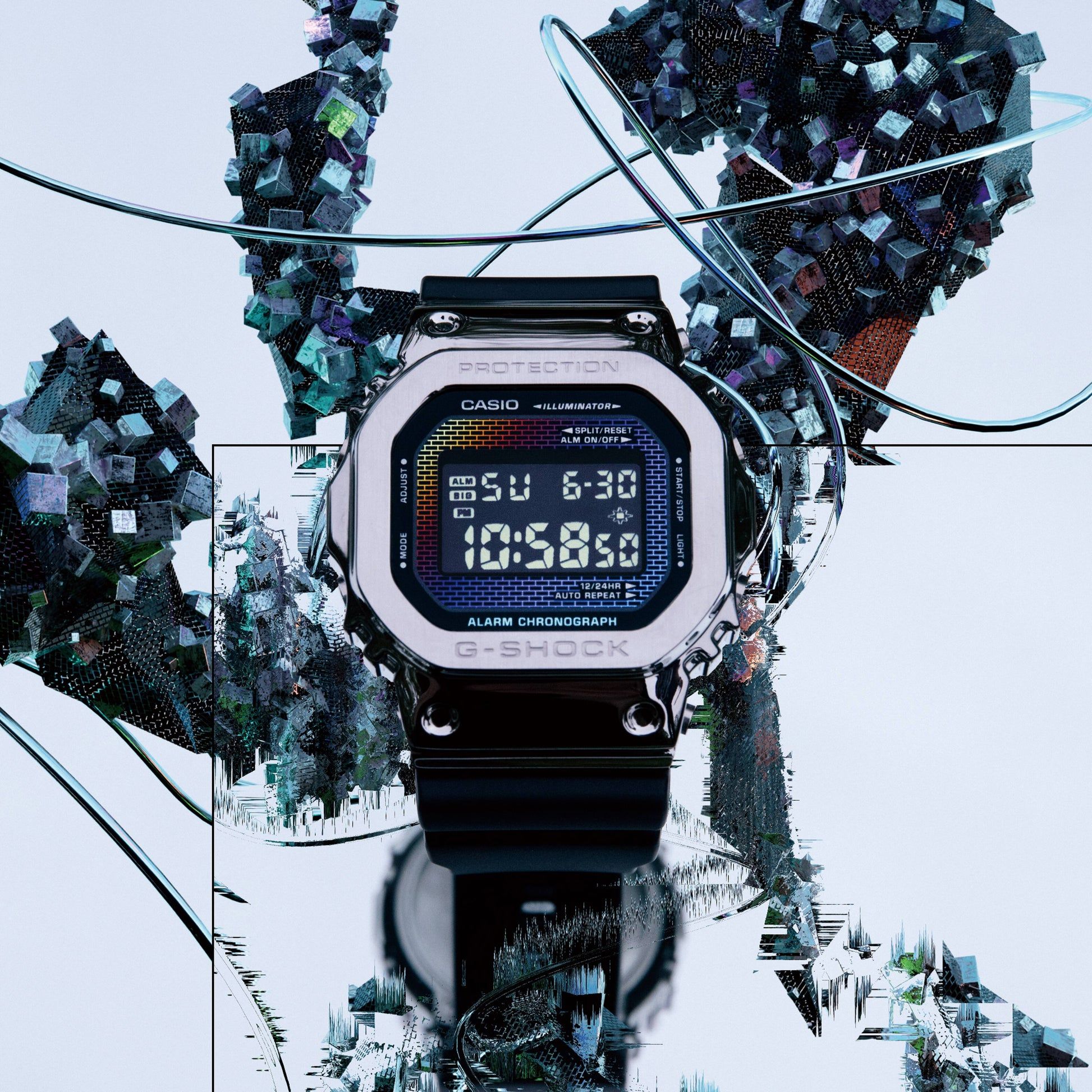 Casio GM-5600RW-1ER Herren G-Shock G-Steel • Regenbogen-Dampfbeschichtung • Stoßfestes Edelstahlgehäuse, Bild 5