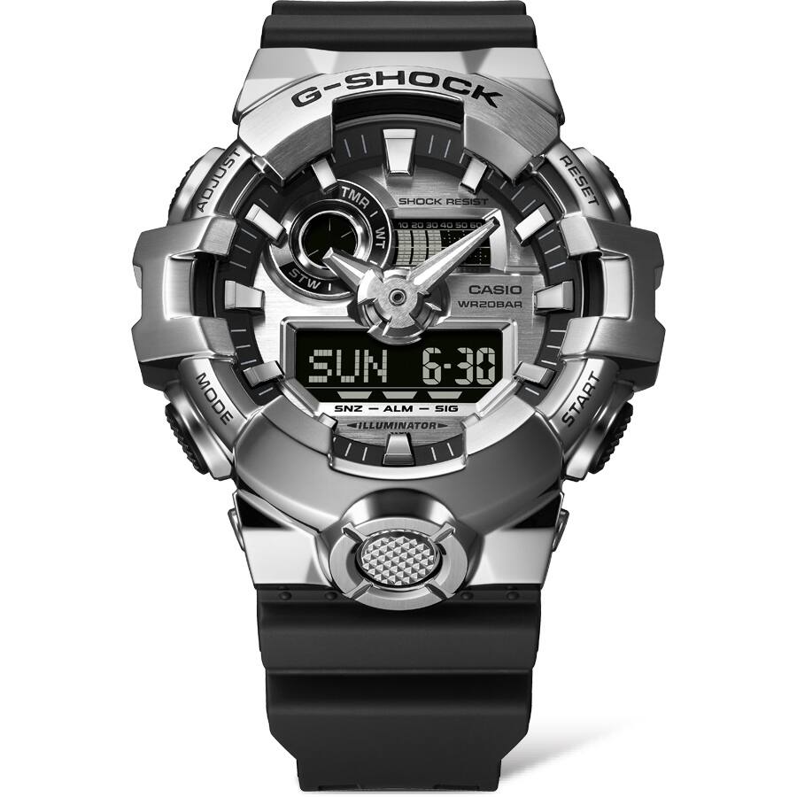Casio GM-700-1AER G-Shock Classic Herrenuhr Schwarz • Analog-Digital • Edelstahl-Lünette, Bild 7