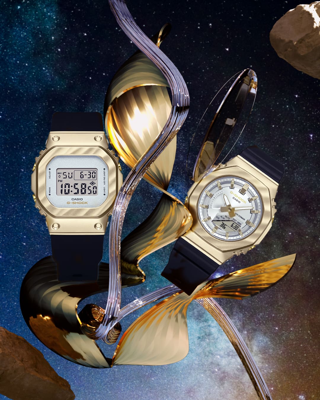 Casio G-Shock GM-S5600BC-1ER Damen • Metalllünette Gelbgold • 20 bar wasserdicht, Bild 11