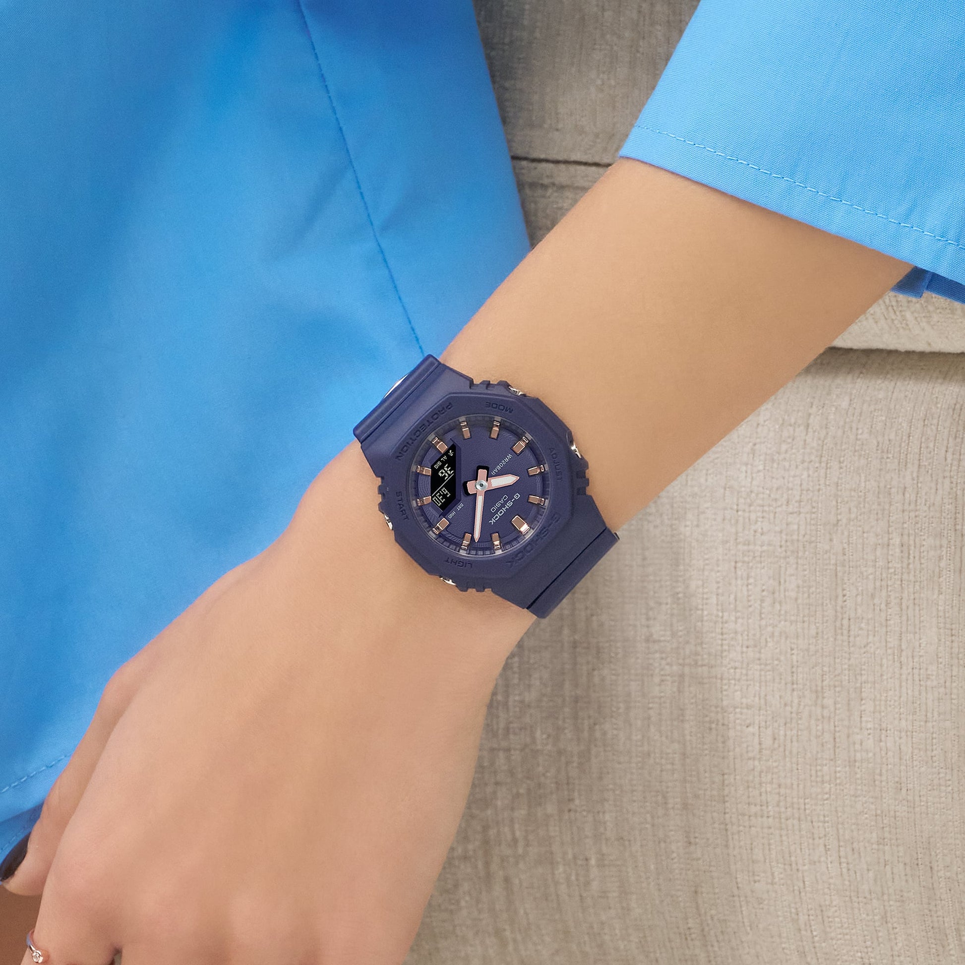 Casio GMA-P2100M-2AER G-Shock Classic Ana-Digi Damenuhr Navy • Biobasiertes Resin • 20 bar wasserdicht, Bild 3