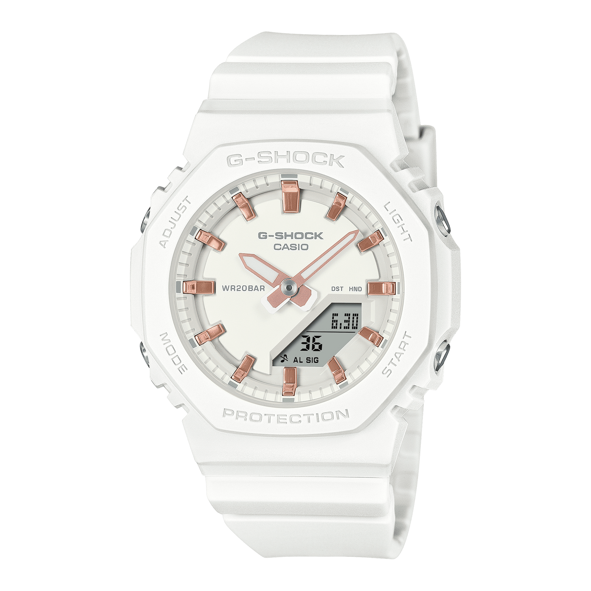 Casio GMA-P2100M-7AER G-Shock Classic Damen Armbanduhr Weiß • Bio-Harz Armband • 20 BAR wasserdicht, Bild 2