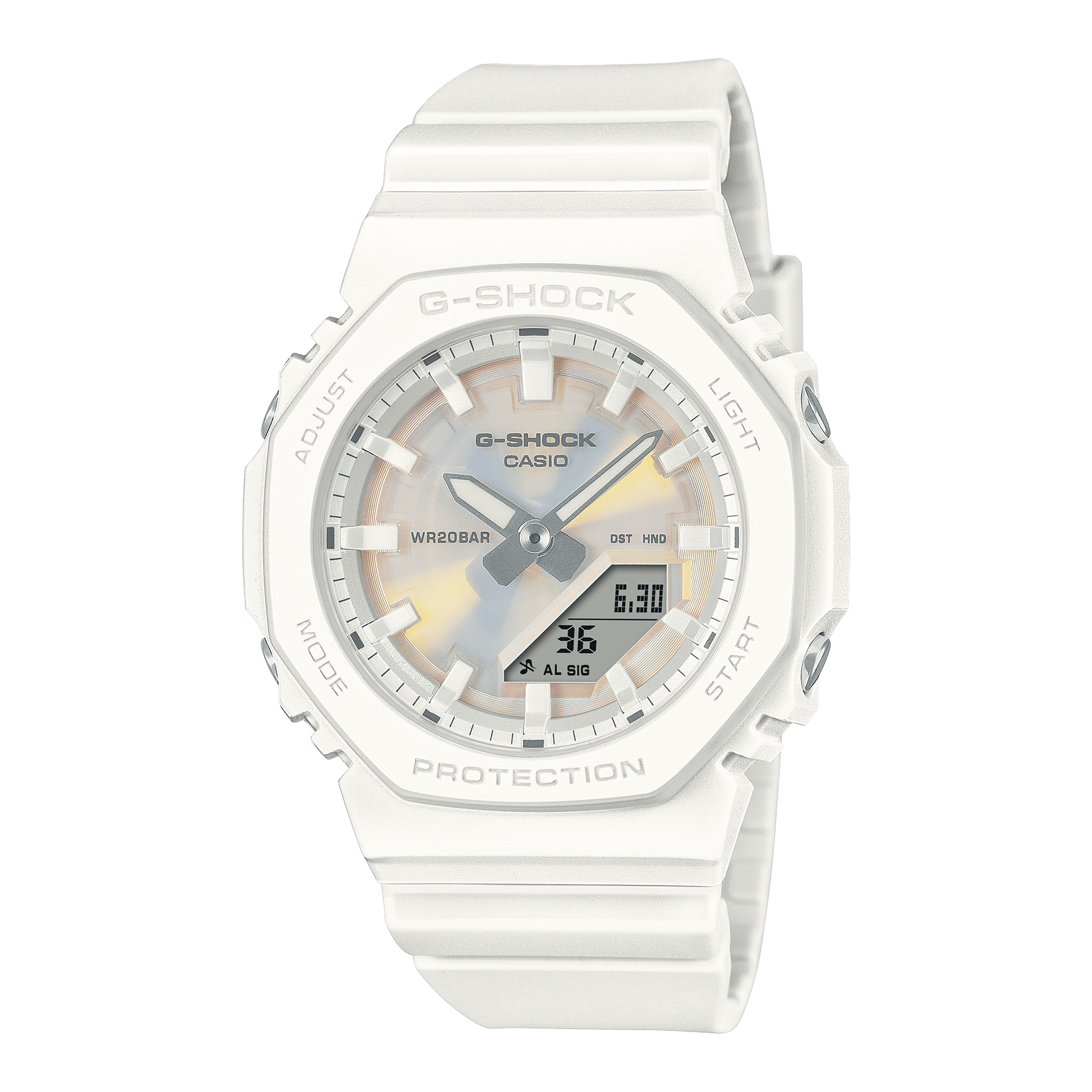 Casio GMA-P2100PC-7AER G-Shock Damenuhr Weiß • Biobasiertes Resin • Ana-Digi Zifferblatt, Bild 2