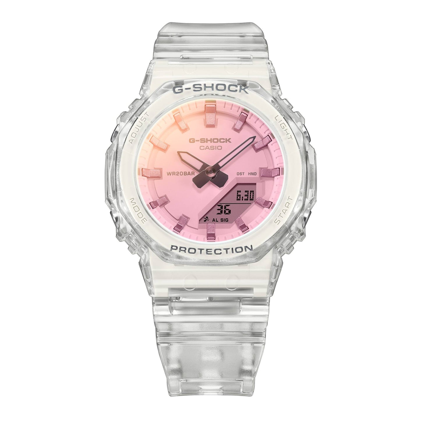 Casio GMA-P2100SR-7AER G-Shock Classic Armbanduhr Transparent/Rosa • Ana-Digi-Anzeige • Stoßfest & wasserdicht, Bild 7