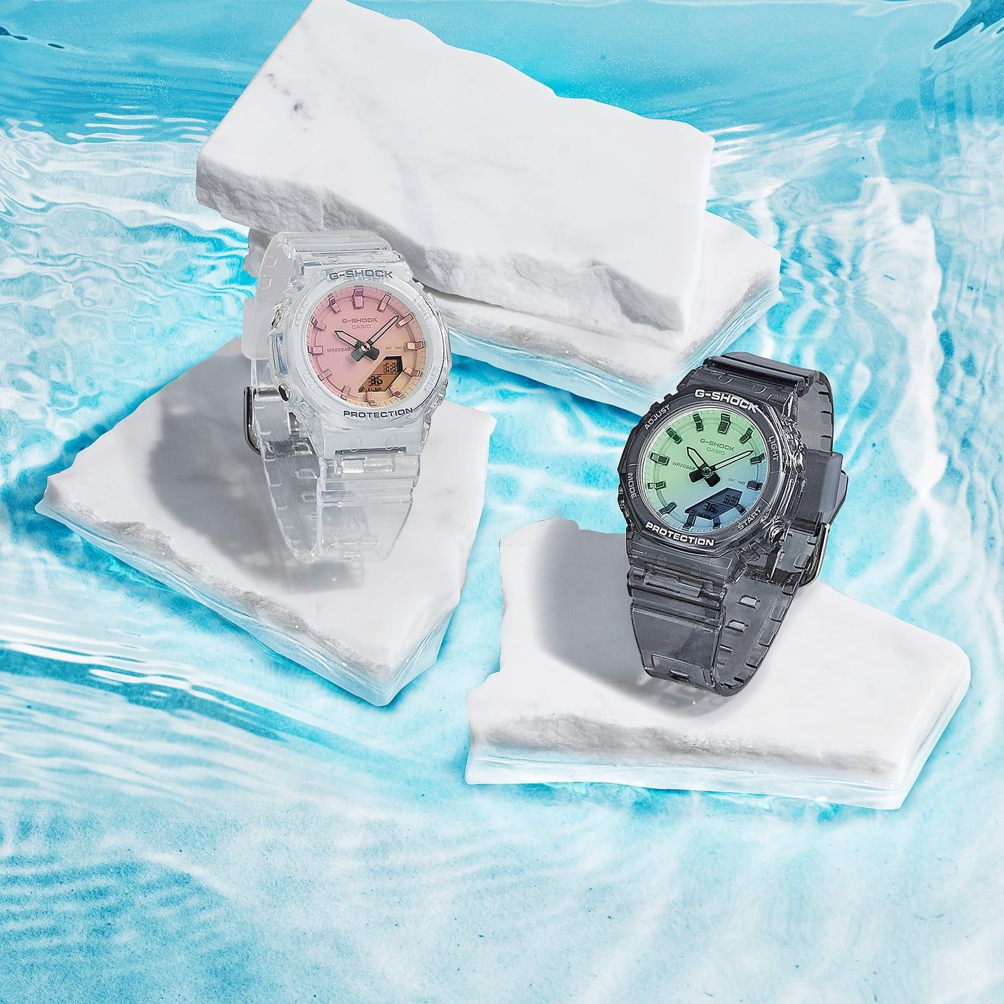 Casio GMA-P2100SR-7AER G-Shock Classic Armbanduhr Transparent/Rosa • Ana-Digi-Anzeige • Stoßfest & wasserdicht, Bild 5