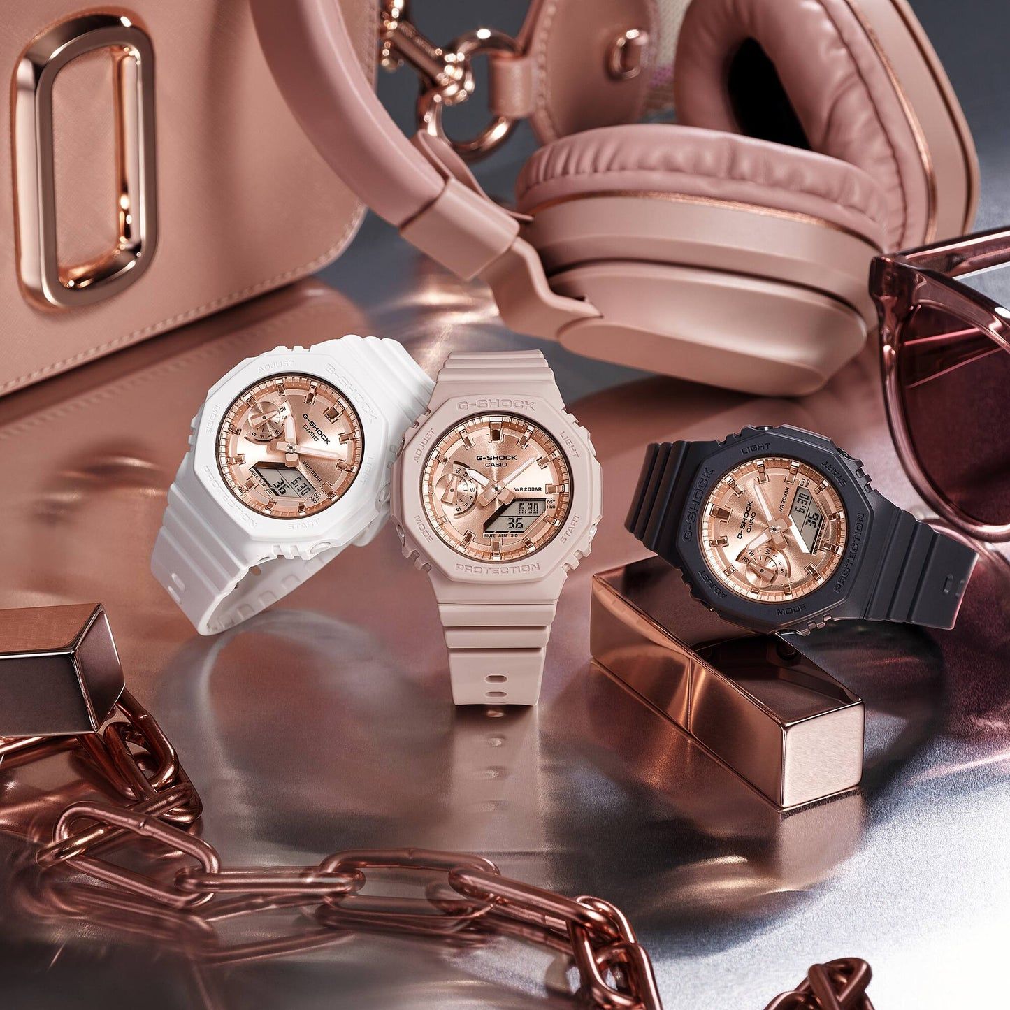 Casio GMA-S2100MD-1AER Damen G-Shock Classic Schwarz • Roségoldenes Zifferblatt • 20 bar wasserdicht, Bild 3