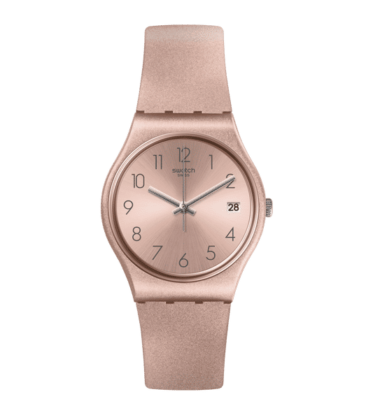 Swatch Originals GP403 Pinkbaya Damen Armbanduhr • Kunststoffgehäuse • Silikonarmband