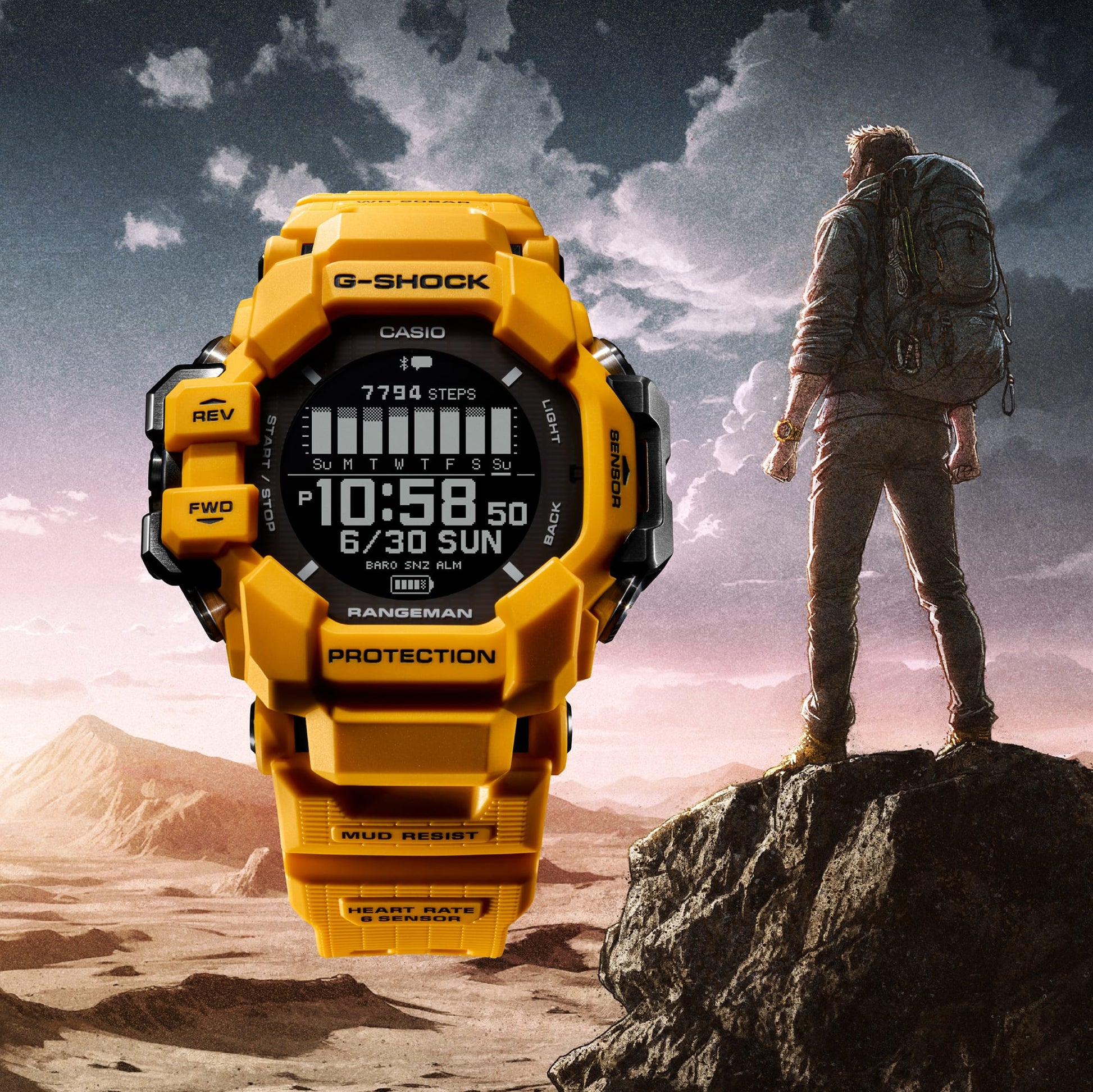 Casio G-Shock Pro GPR-H1000-9ER Herrenuhr • GPS & Herzfrequenzmessung • Bio-Resin Gehäuse, Bild 4
