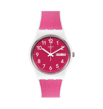 Swatch Originals GW713 Damenuhr Weiß • Silikonarmband mit Stoff-Inlay • Schweizer Quarzwerk, Bild 6