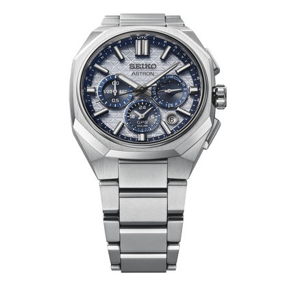 Seiko Astron HAB004J1 Herren Solaruhr Silber/Blau • GPS Solar Chronograph • Limited Edition, Bild 4
