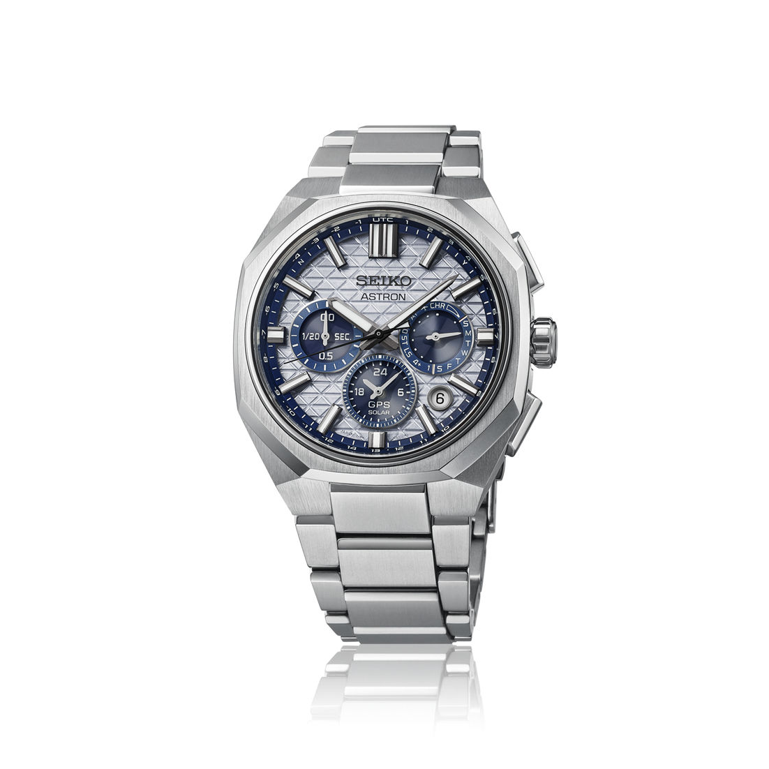 Seiko Astron HAB004J1 Herren Solaruhr Silber/Blau • GPS Solar Chronograph • Limited Edition, Bild 3