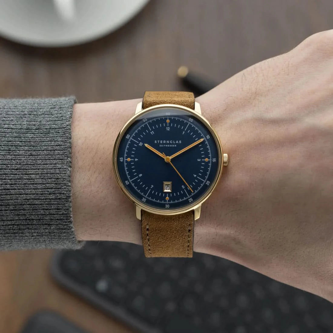 Sternglas Hamburg s01-hh07-he01 Orologio da uomo • Design Bauhaus • Vetro zaffiro