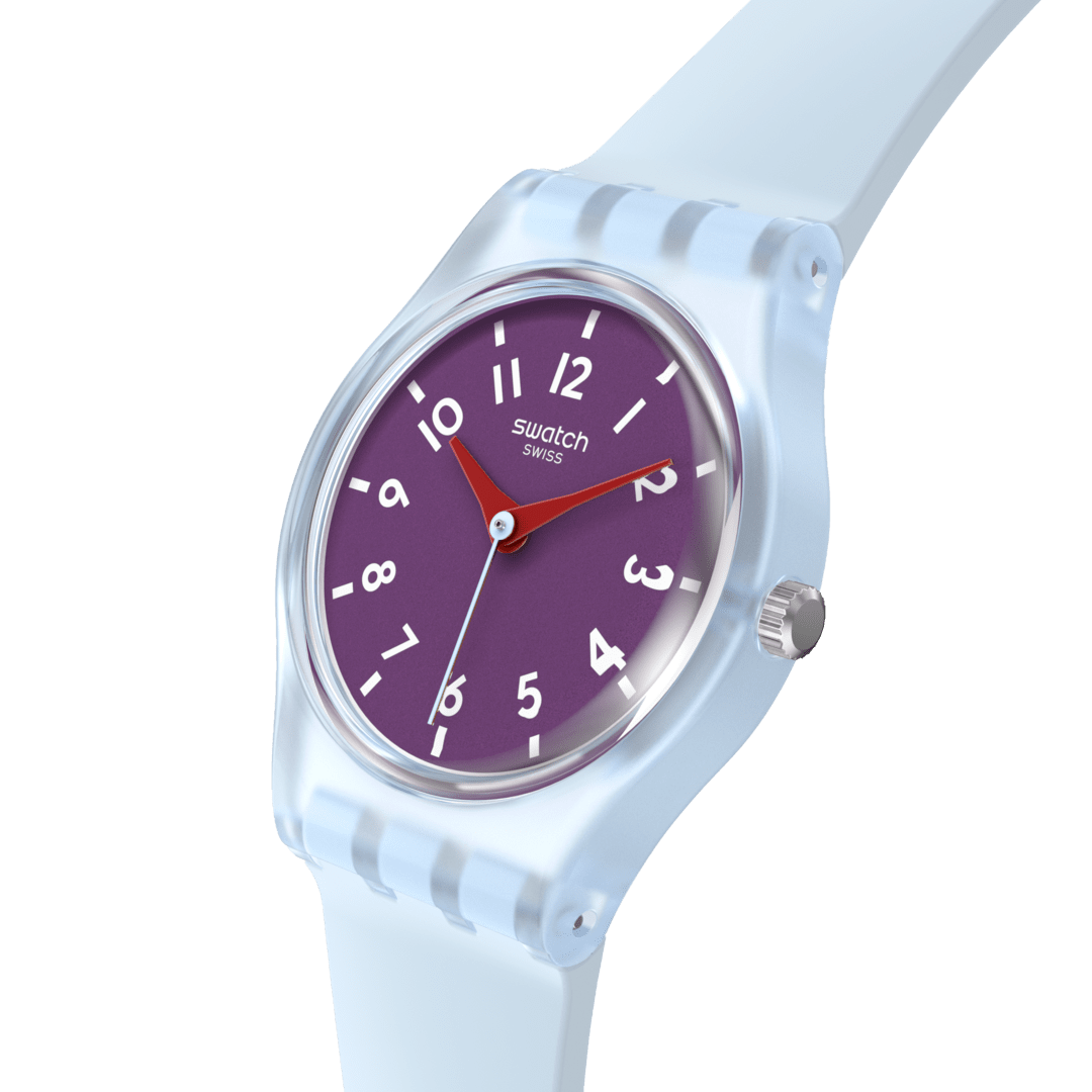 Swatch Originals Small LL126 Damenuhr Lila • Transparentes Gehäuse • Verspieltes Farbdesign, Bild 3