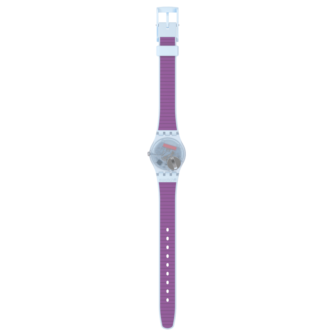 Swatch Originals Small LL126 Damenuhr Lila • Transparentes Gehäuse • Verspieltes Farbdesign, Bild 5