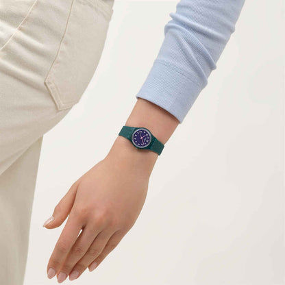 Swatch Teal Weave LL127 Damen Armbanduhr Petrol • Leuchtzeiger • Transparentes Gehäuse, Bild 7