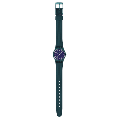 Swatch Teal Weave LL127 Damen Armbanduhr Petrol • Leuchtzeiger • Transparentes Gehäuse, Bild 4