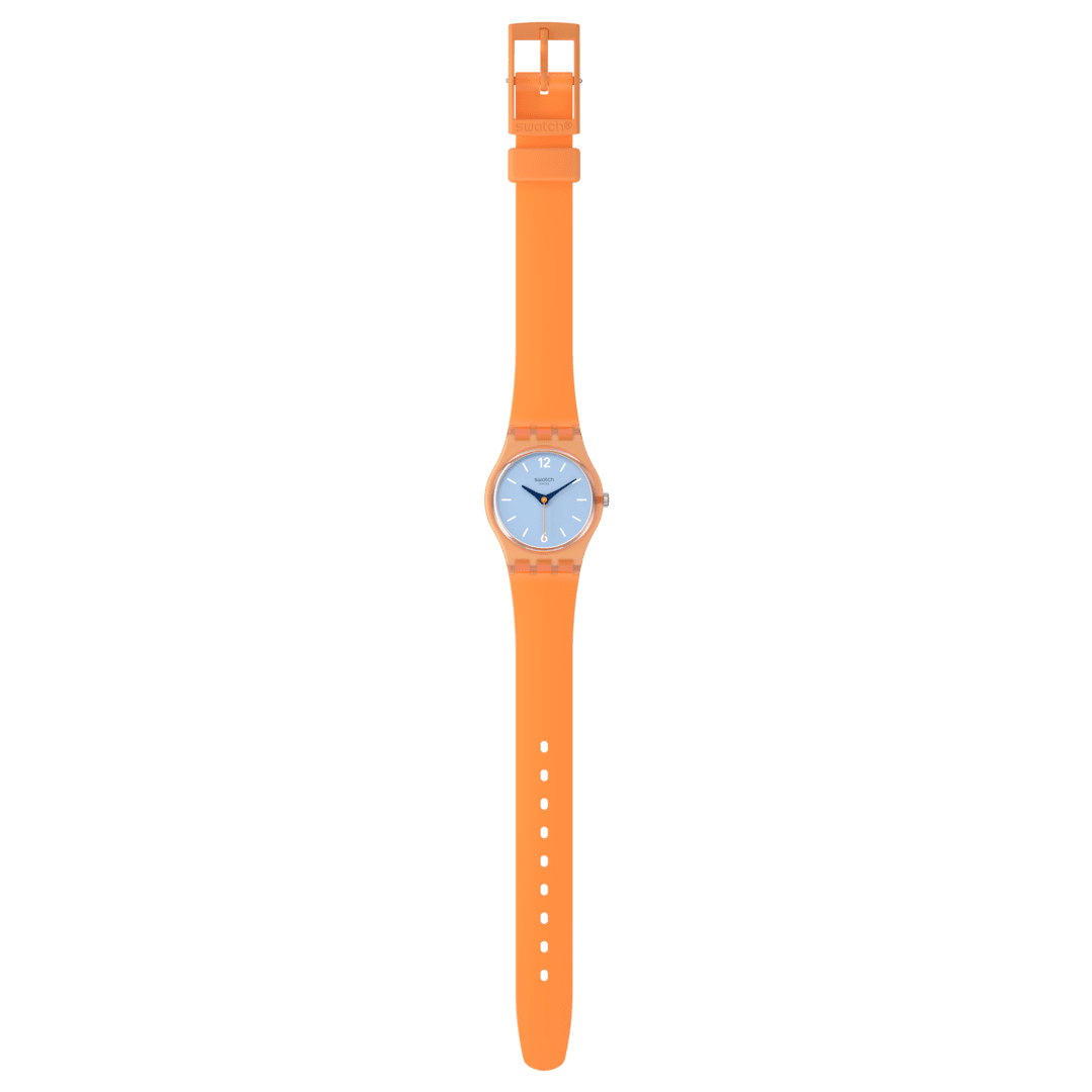 Swatch Originals LO116 View from a Mesa Damenuhr Orange • Transparentes Gehäuse • Hellblaues Zifferblatt, Bild 4