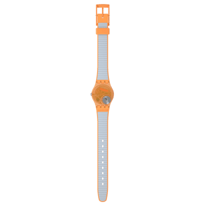 Swatch Originals LO116 View from a Mesa Damenuhr Orange • Transparentes Gehäuse • Hellblaues Zifferblatt, Bild 5