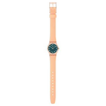 Swatch Originals Small LO117 Damenuhr Pfirsich • Gewebtes Armband • Leichtes Kunststoffgehäuse, Bild 4