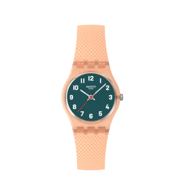 Swatch Originals Small LO117 Damenuhr Pfirsich • Gewebtes Armband • Leichtes Kunststoffgehäuse, Bild 8