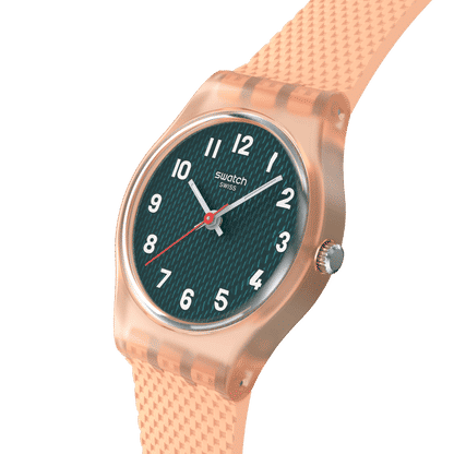 Swatch Originals Small LO117 Damenuhr Pfirsich • Gewebtes Armband • Leichtes Kunststoffgehäuse, Bild 3
