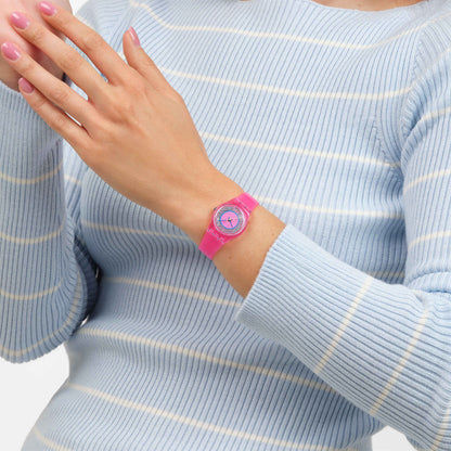 Swatch Originals LP166 Prismatically Pink Damenuhr • Transparentes Gehäuse • 80er Retro-Design, Bild 2