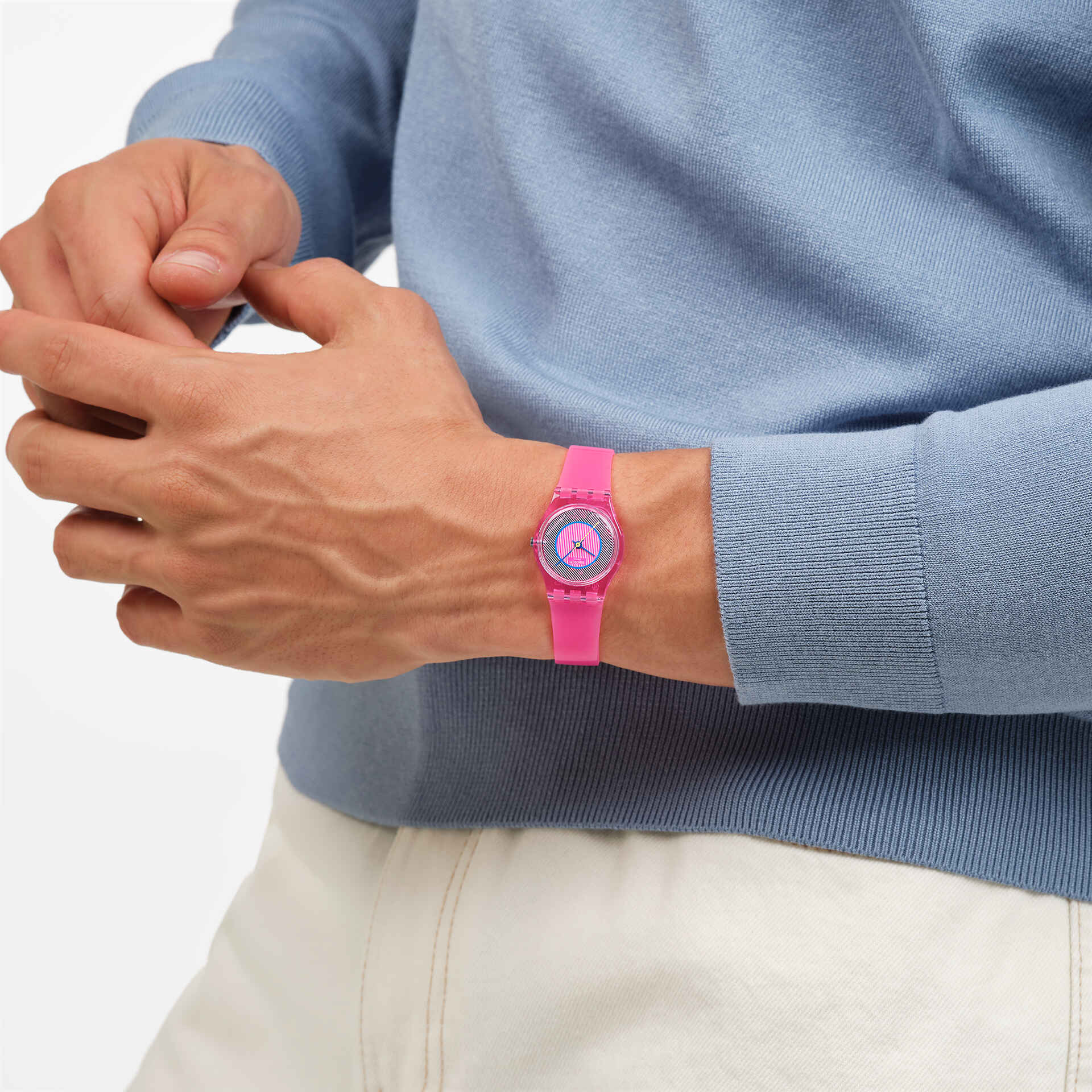 Swatch Originals LP166 Prismatically Pink Damenuhr • Transparentes Gehäuse • 80er Retro-Design, Bild 5