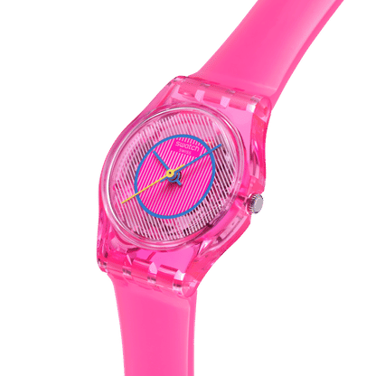 Swatch Originals LP166 Prismatically Pink Damenuhr • Transparentes Gehäuse • 80er Retro-Design, Bild 3