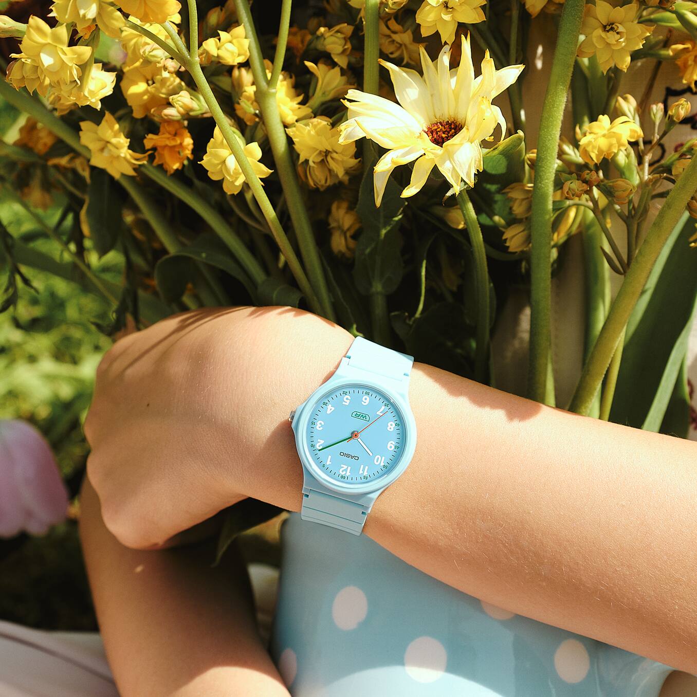 Casio LQ-24B-2BEF Timeless Collection Kinder Armbanduhr Hellblau • Bio-Kunstharz-Armband • Leicht &amp; leicht ablesbar
