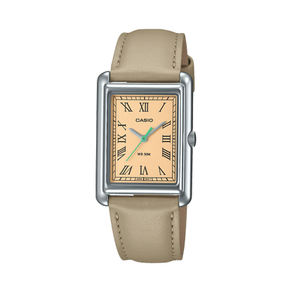 Casio LTP-B165L-5BVEF Damen Armbanduhr Beige • Mineralglas • Echtlederband, Bild 2