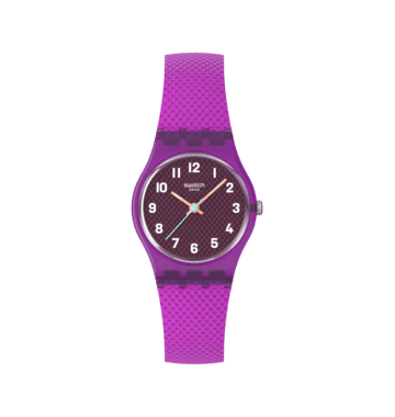 Swatch Magenta Weave LV122 Damen Armbanduhr Lila • Leuchtzeiger • Texturiertes Armband, Bild 8