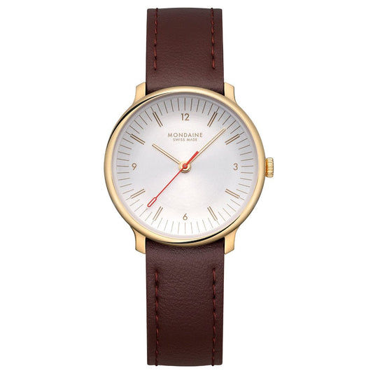 Mondaine Doppio MLE.33110.LGV Damenuhr Braun • Saphirglas • Swiss Made Quarzwerk