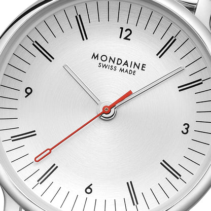 Mondaine Doppio MLE.33110.SM Damenuhr Silber • Saphirglas mit Antireflexbeschichtung • Schweizer Quarzwerk, Bild 3