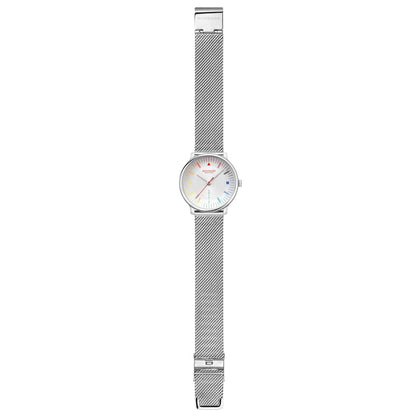 Mondaine Doppio MLE.33112.SM Damen Armbanduhr Silber • Saphirglas mit Antireflexbeschichtung • Swiss Made Quarzwerk, Bild 7