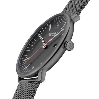 Mondaine Doppio MLE.41220.SM Herrenuhr Schwarz • Saphirglas • Swiss Made Quarzwerk, Bild 7