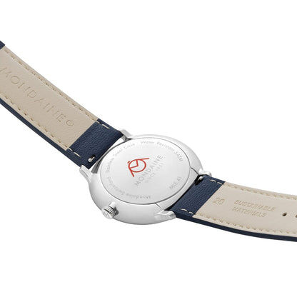 Mondaine Doppio MLE.41240.LQV.SET Herrenuhr Blau • Saphirglas mit Antireflexbeschichtung • Schweizer Quarzwerk, Bild 5