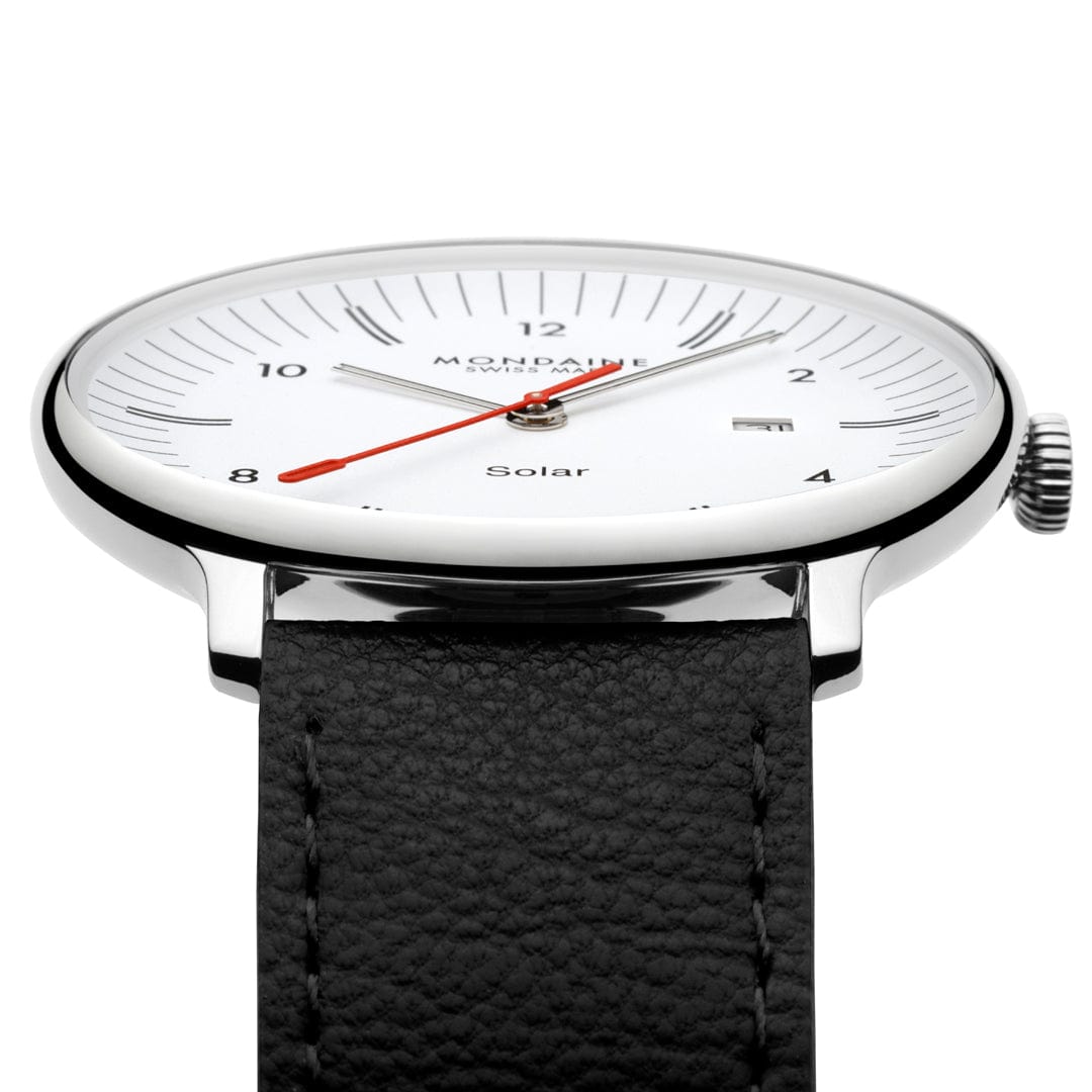 Mondaine Doppio Solar MLE.41910.LBV Herrenuhr Schwarz • Saphirglas • Solaruhrwerk, Bild 2