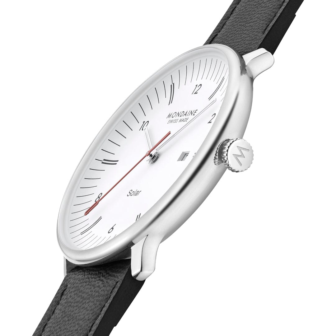 Mondaine Doppio Solar MLE.41910.LBV Herrenuhr Schwarz • Saphirglas • Solaruhrwerk, Bild 5