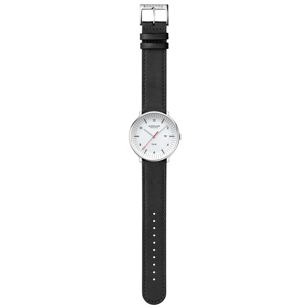 Mondaine Doppio Solar MLE.41910.LBV Herrenuhr Schwarz • Saphirglas • Solaruhrwerk, Bild 8