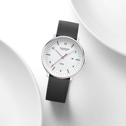 Mondaine Doppio Solar MLE.41910.LBV Herrenuhr Schwarz • Saphirglas • Solaruhrwerk, Bild 9