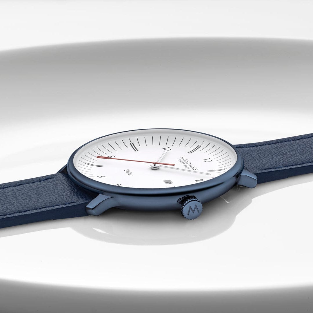 Mondaine Doppio Solar MLE.41910.LQV Herrenuhr Blau • Solarwerk Ronda 215 • Saphirglas, Bild 12